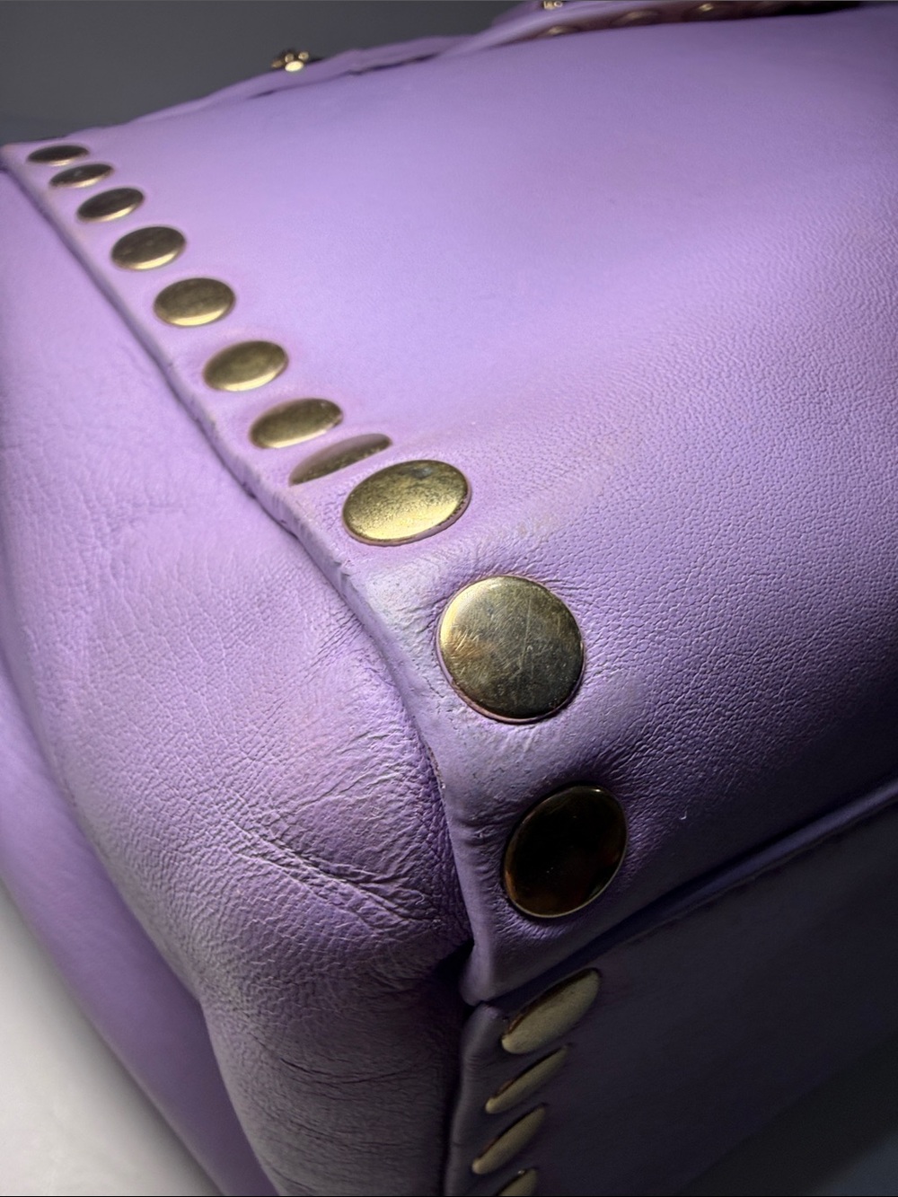 Versace Medusa Stud Leather Tote – Lavender/Lilac - Picture 9 of 16